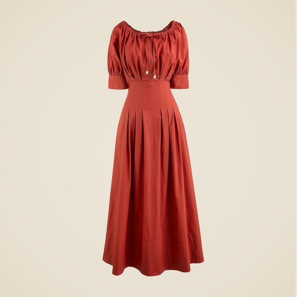 J.Crew Cinched-waist shirt-dress in Brilliant Red Size 4 NWT - Picture 2 of 9